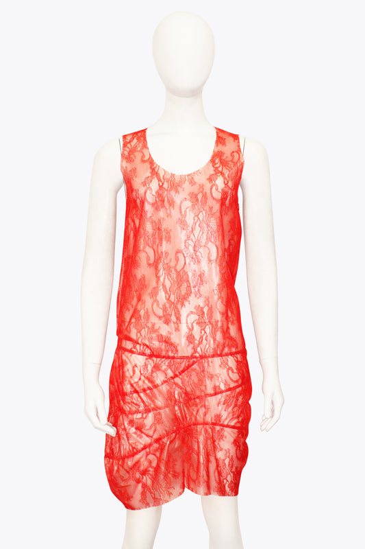 Kenzo Red Netting Midi Dress