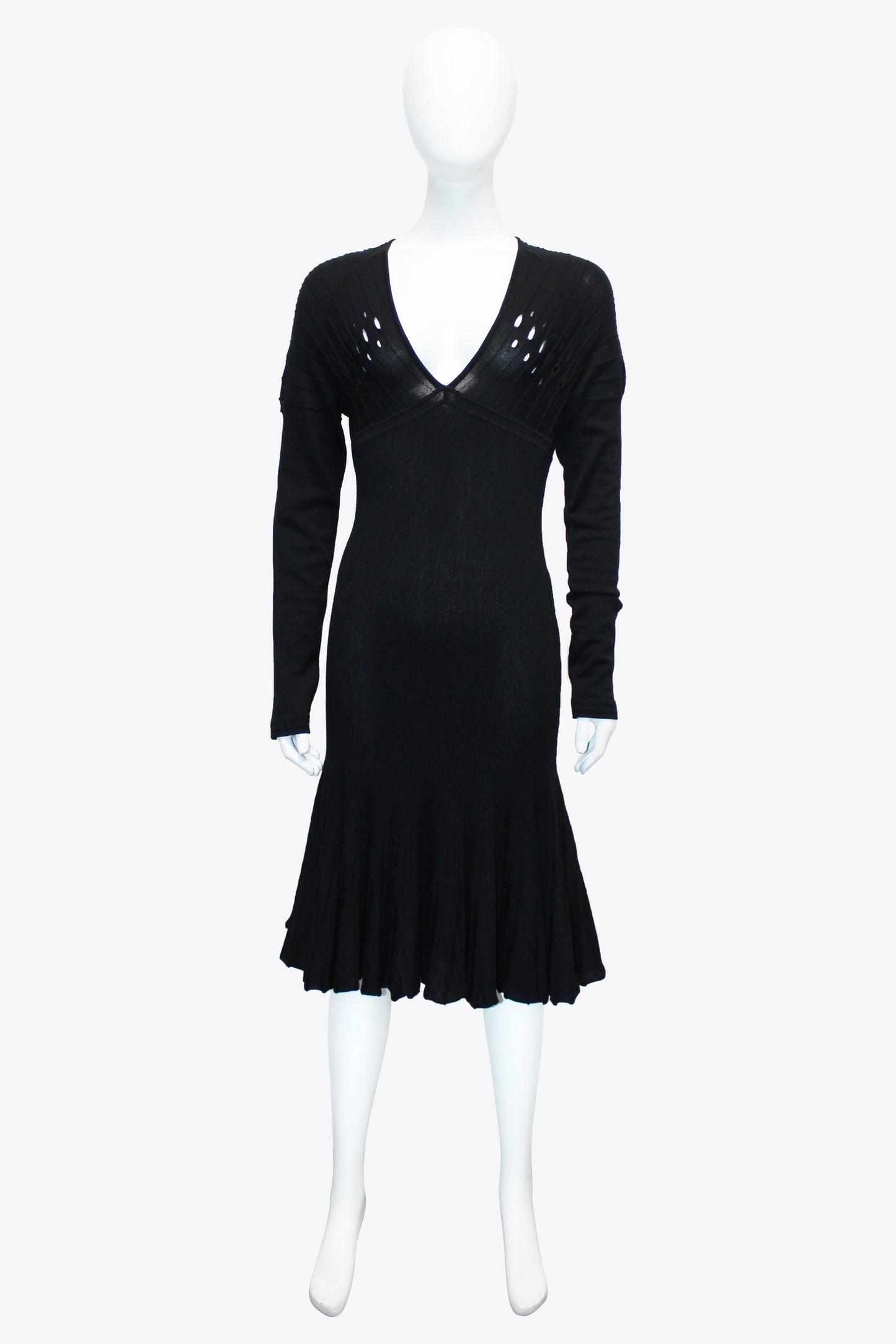 Versace Black Longsleeve Knit Dress