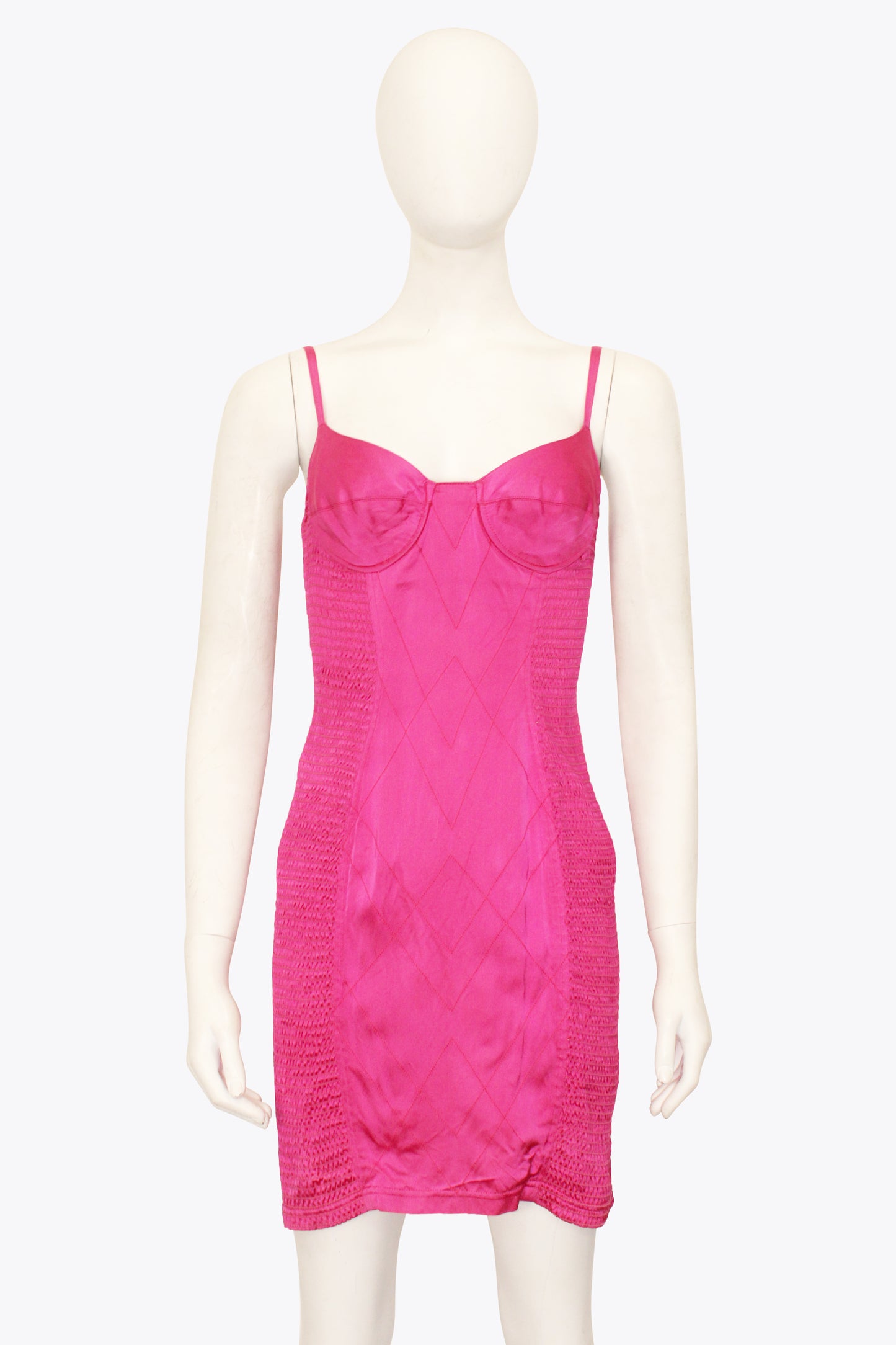 Ferretti Pink Mini Dress With Cups & Ruching