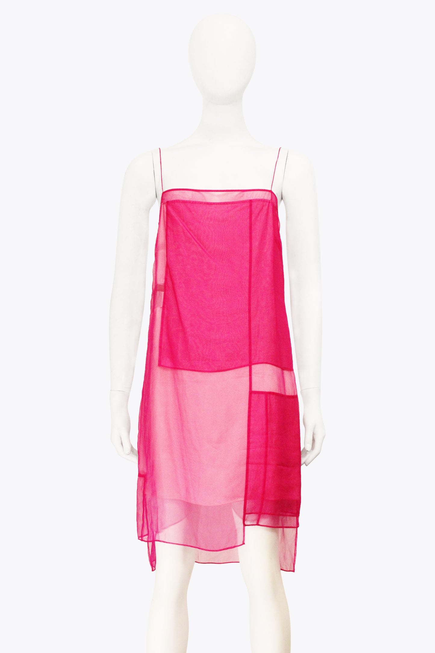 Helmut Lang Pink Mesh Slip Dress