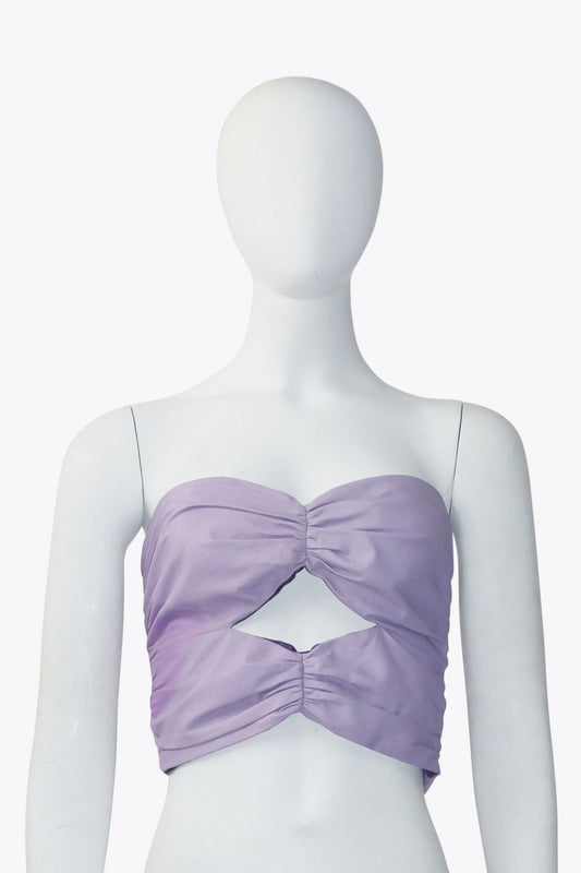 Drome Lavender Leather Strapless Top