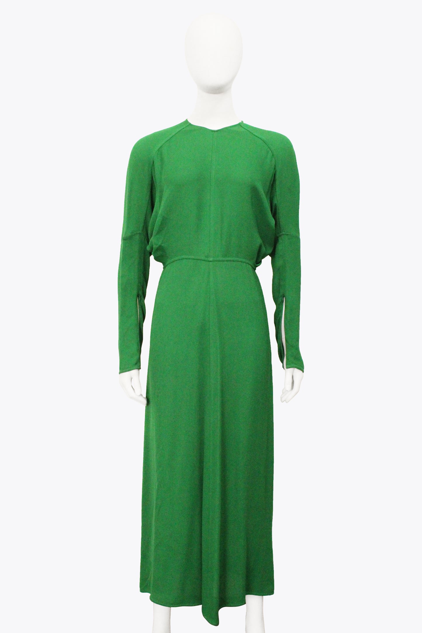 Season AW21 Victoria Beckham Green Long-Sleeve Maxi Dress