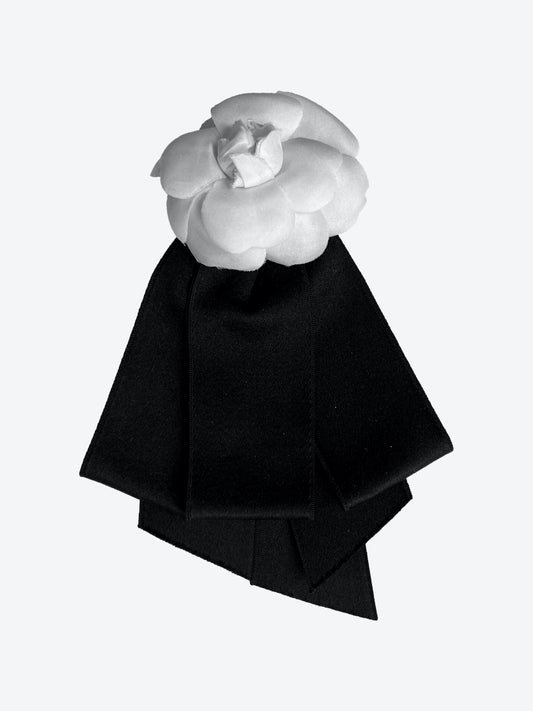 Chanel White & Black Flower Pin