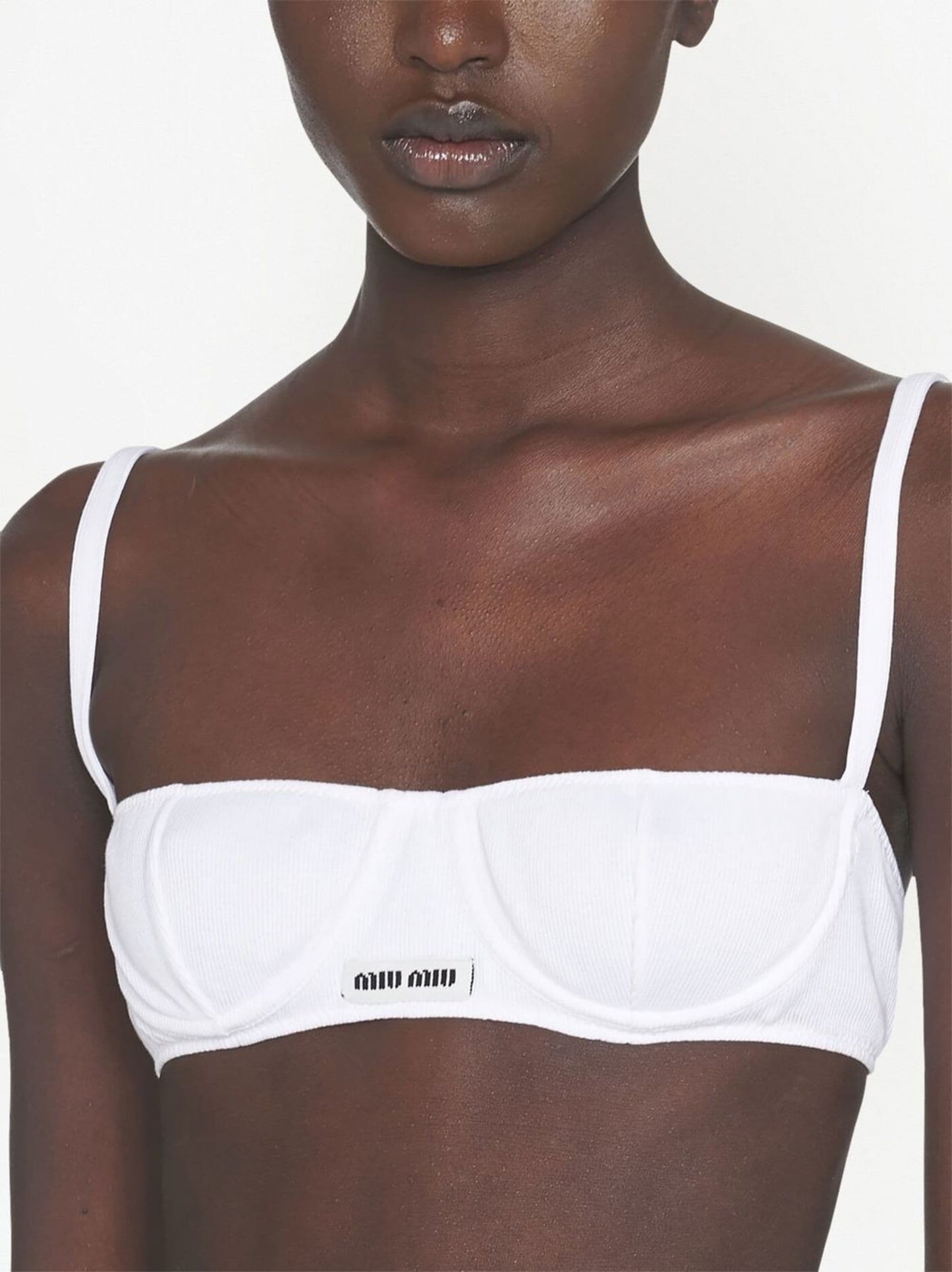 Miu Miu White Ribbed Set