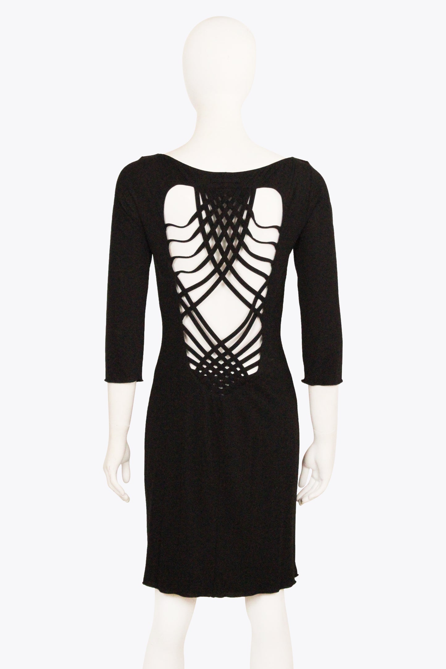 Jean Paul Gaultier Black Longsleeve Dress w/ Cutout Back