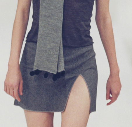 Miu Miu Grey Mini Skirt With Slit