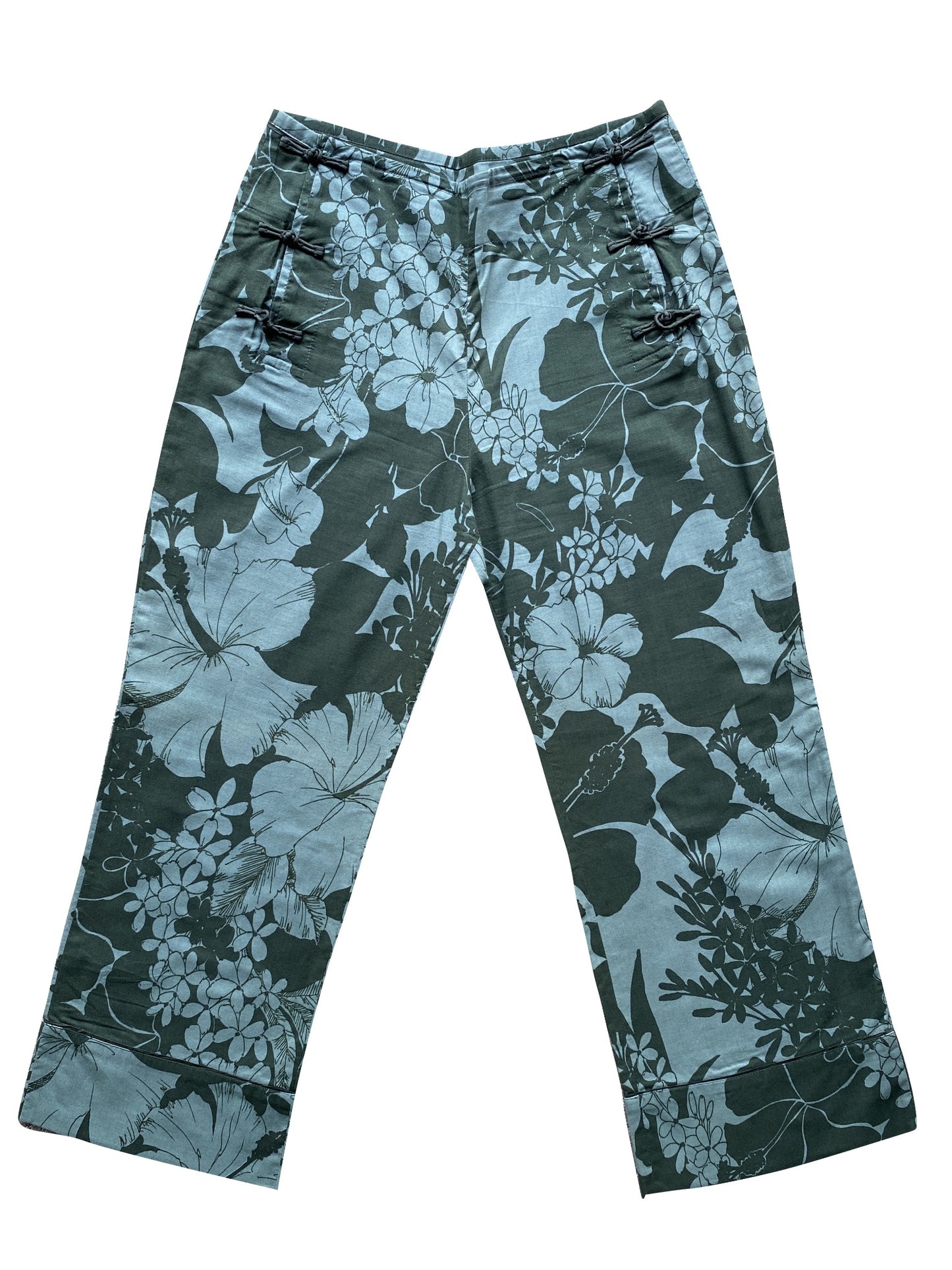 Miu Miu Blue Floral Capri Pants