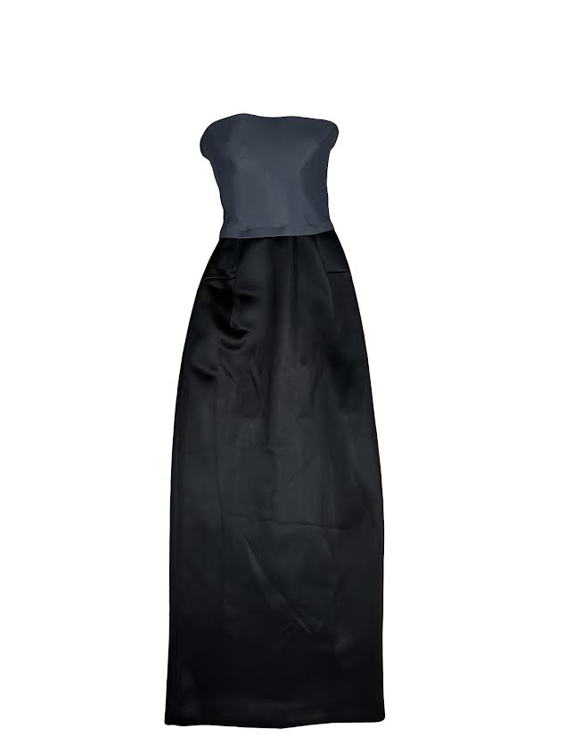 Maison Margiela Black & Gray Strapless Maxi Dress