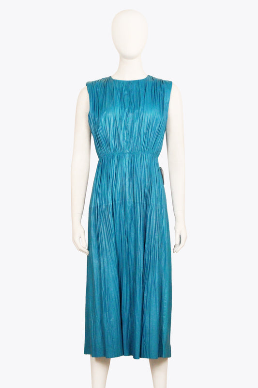 Gucci Blue Scrunched Midi Dress