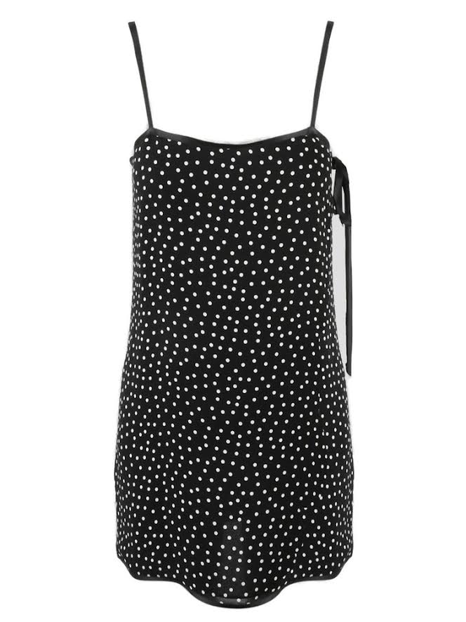 Saint Laurent Black & White Polk-A-Dot Mini Dress