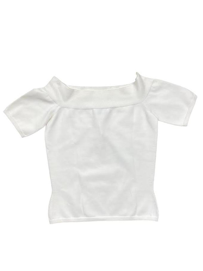 Alexnader McQueen White Off-Shoulder Baby T-Shirt