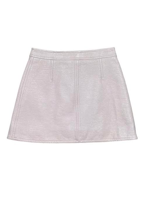 Courreges Pink Leather Mini Skirt