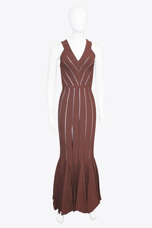 Alaia Brown Lined Knit Gown