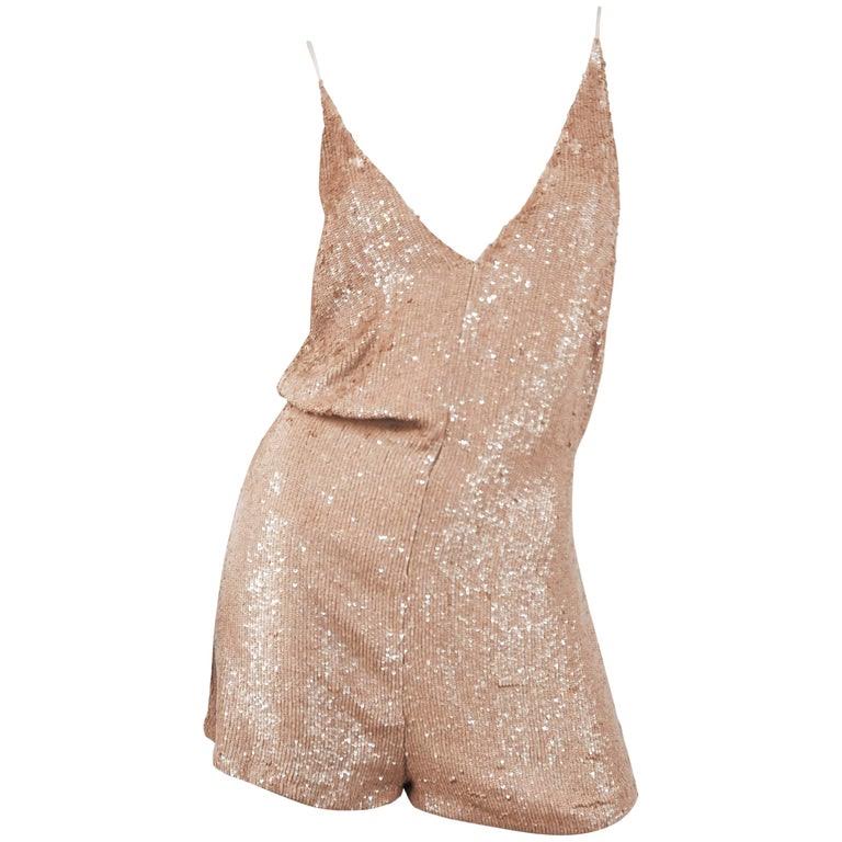 Valentino Pink Sequin Playsuit With Open Back