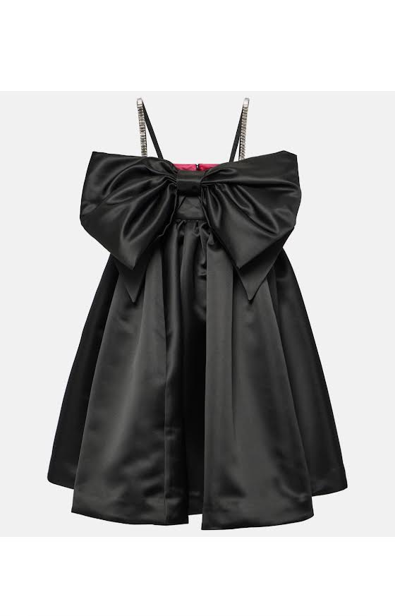 Nina Ricci Black Mini Bubble Dress With Big Bow