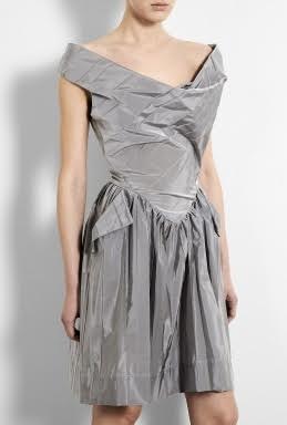 Vivienne Westwood Silver Scoop Neck Drop Waist Dress