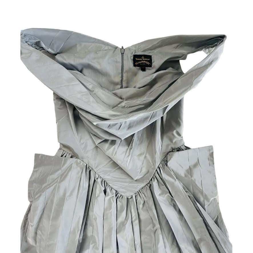 Vivienne Westwood Silver Scoop Neck Drop Waist Dress