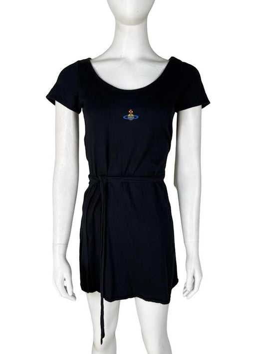 Vivienne Westwood Black Short Sleeve Mini Dress With Wrap