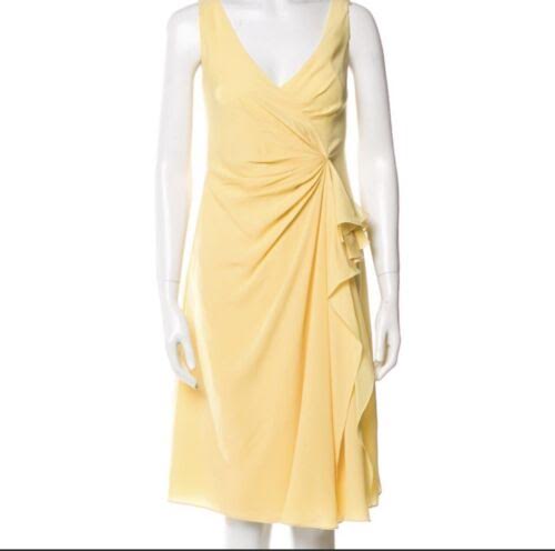 Valentino Yellow Sleeveless Ruffle Dress