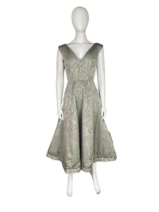 Jean Paul Gaultier Green Puffy Dress With Tech Board Design