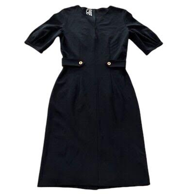 Saint Laurent Black Shortsleeve Sailor Dress With Anchor Loops