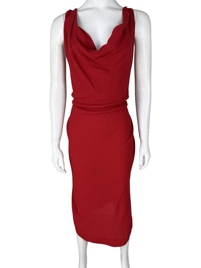 Vivienne Westwood Red Scoop Neck Midi Dress