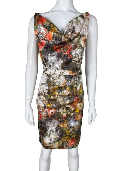 Vivienne Westwood Multi Color Floral Dress With Matching Belt