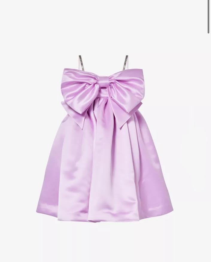 Nina Ricci Purple Mini Bubble Dress With Big Bow