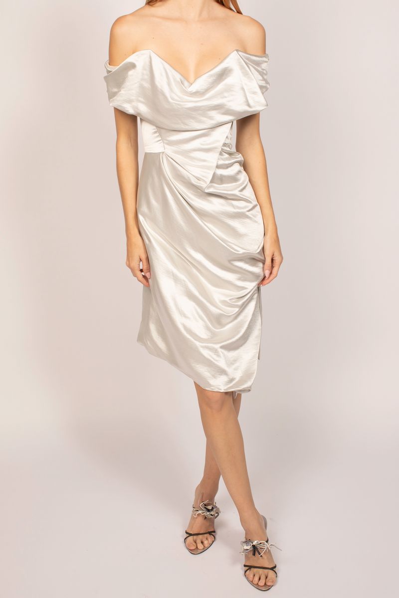 Vivienne Westwood Silver Corset Midi Dress