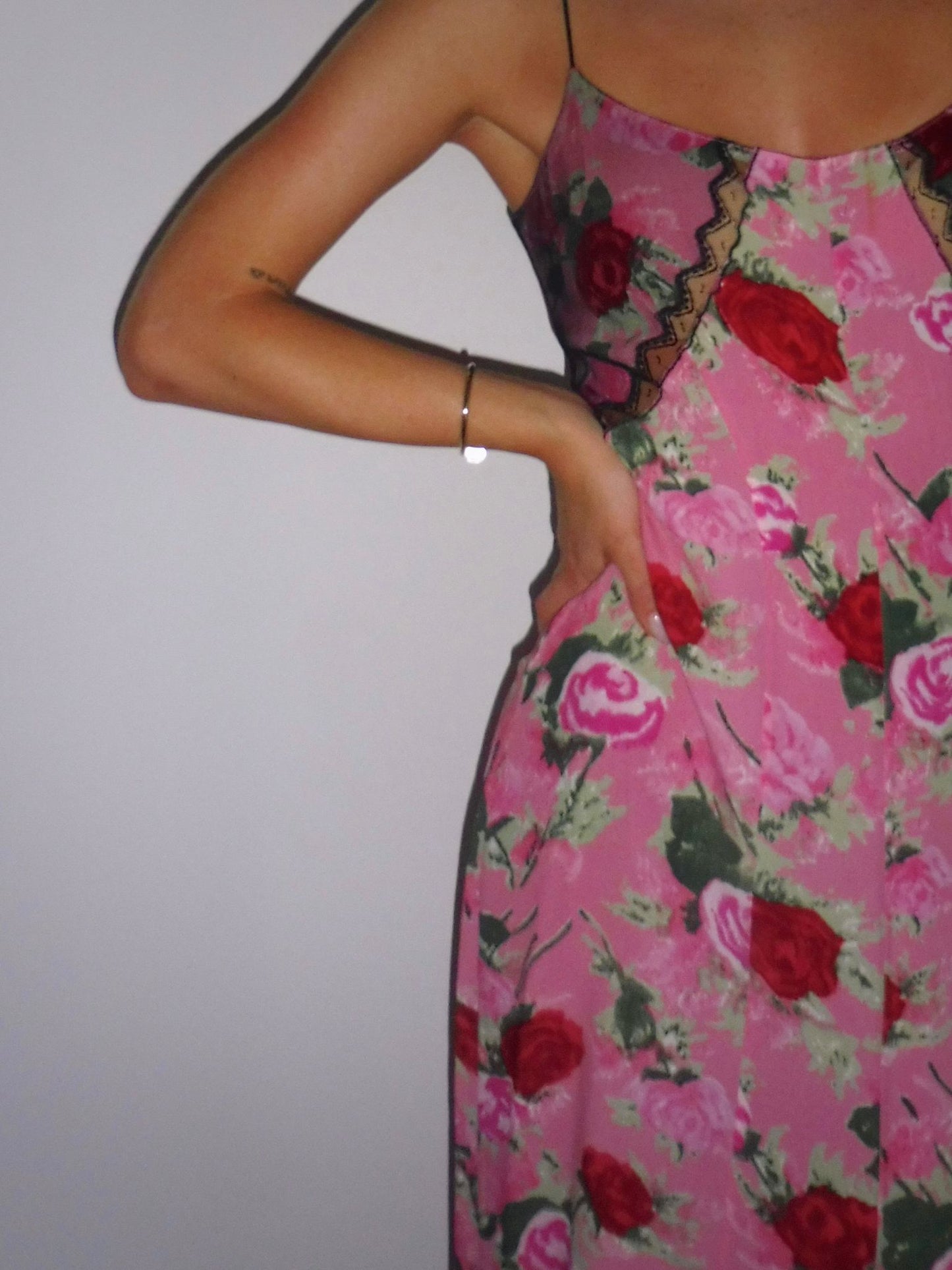 Blumarine Pink Floral Midi Dress