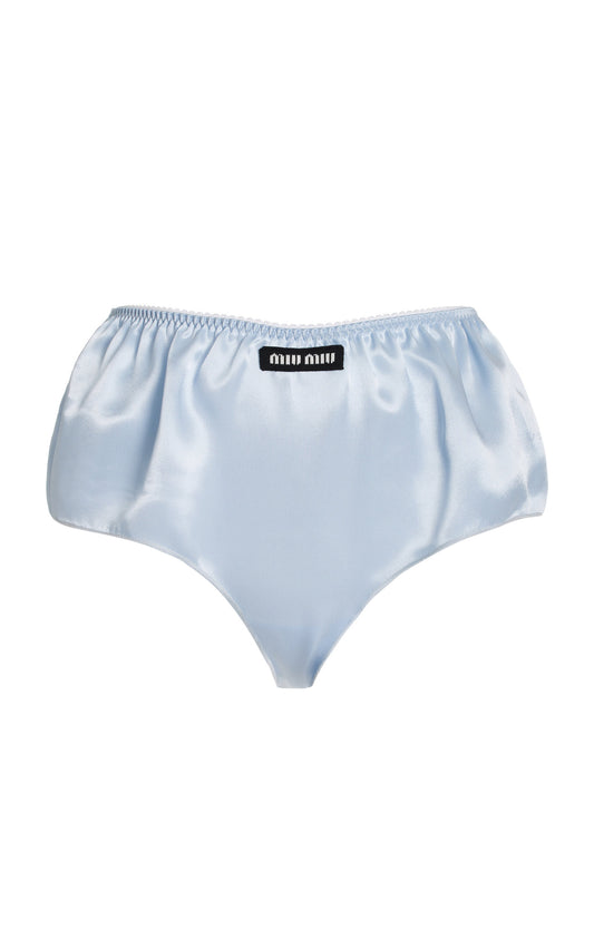 Miu Miu Blue Satin Hot Pants