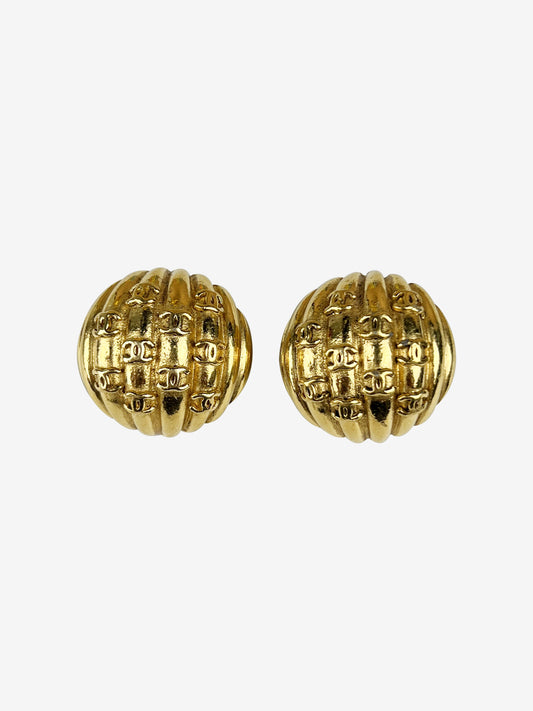 Chanel Gold Circle Logo Earings