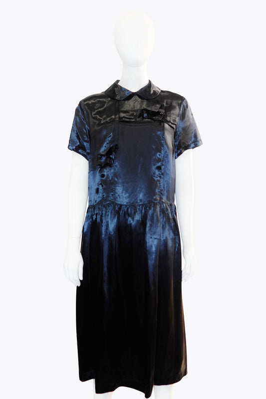 Comme des Garçons Blue Collared Silk Dress