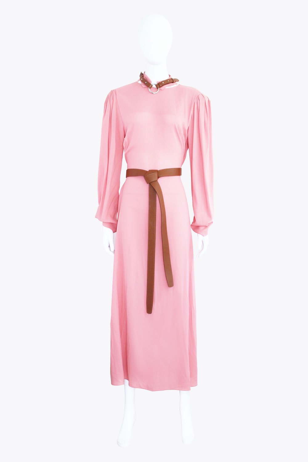 Stella McCartney Pink Dress with Brown Belt