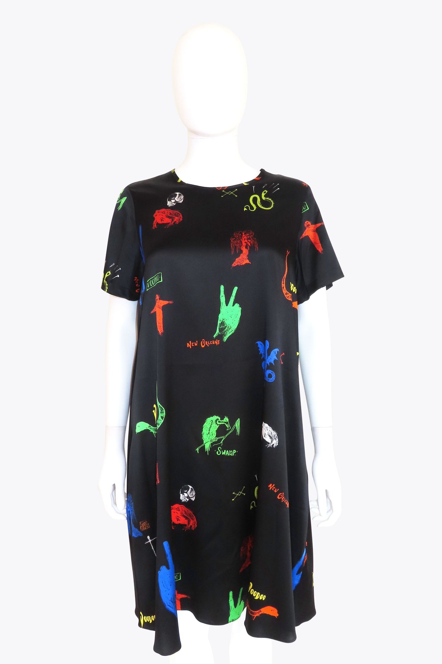 NL Black Tshirt Dress With Colorful Graffiti Art