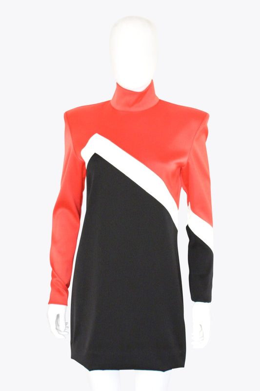 Jeremy Scott Red and Red Long Sleeve Mini Dress