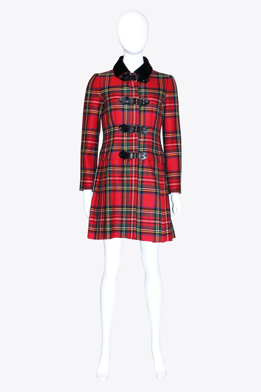 Moschino Plaid Coat With Heart