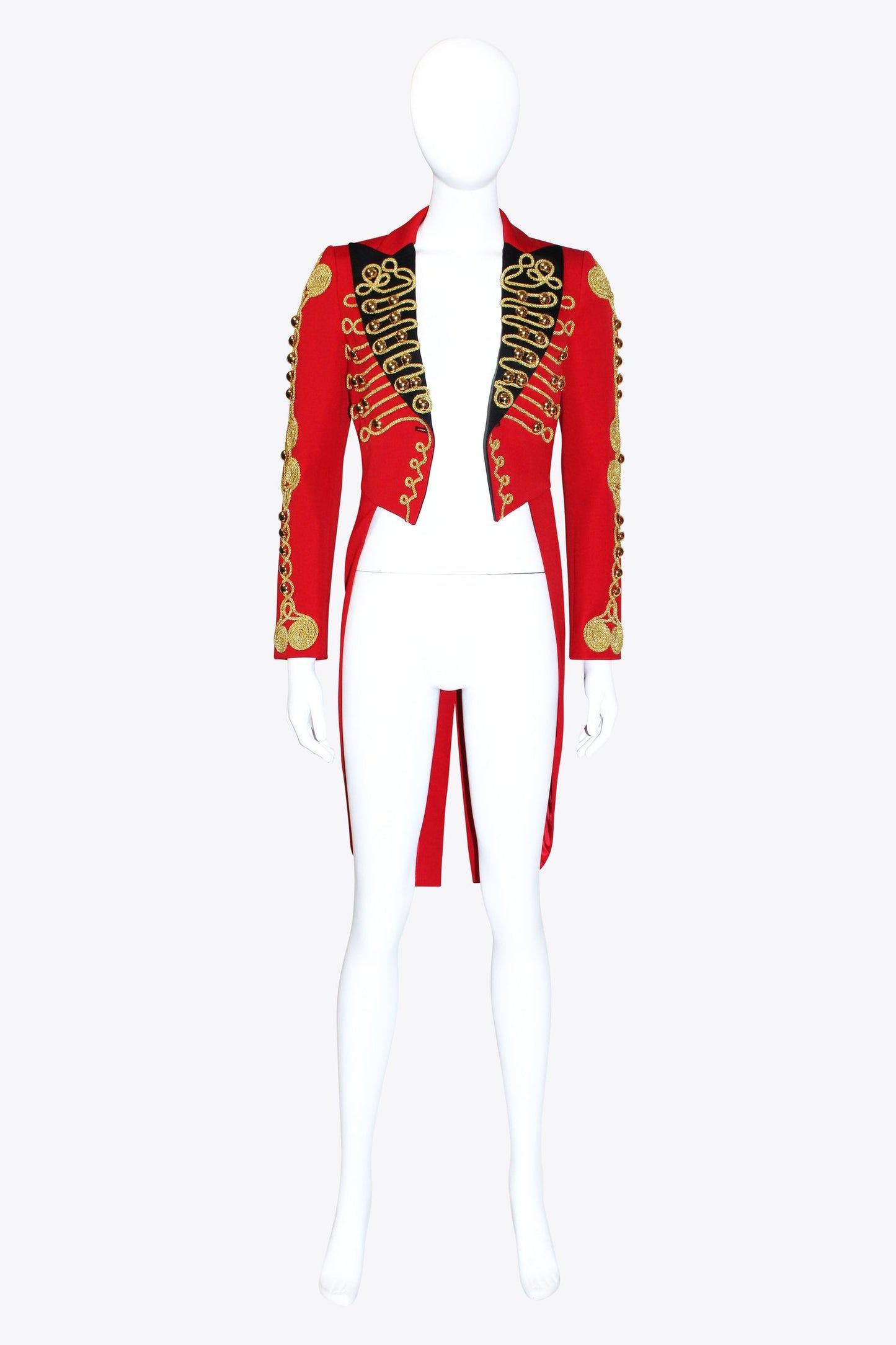 Moschino Red Conductors Jacket With Gold Details