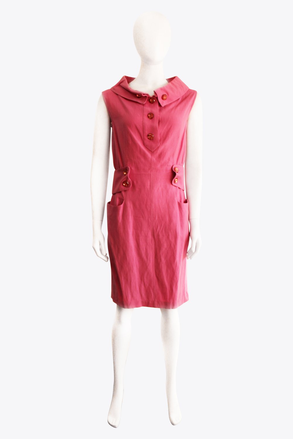 Christian Lacroix Pink Collared Midi Dress