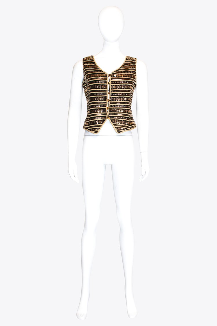 St. John Evening Gold & Black Vest