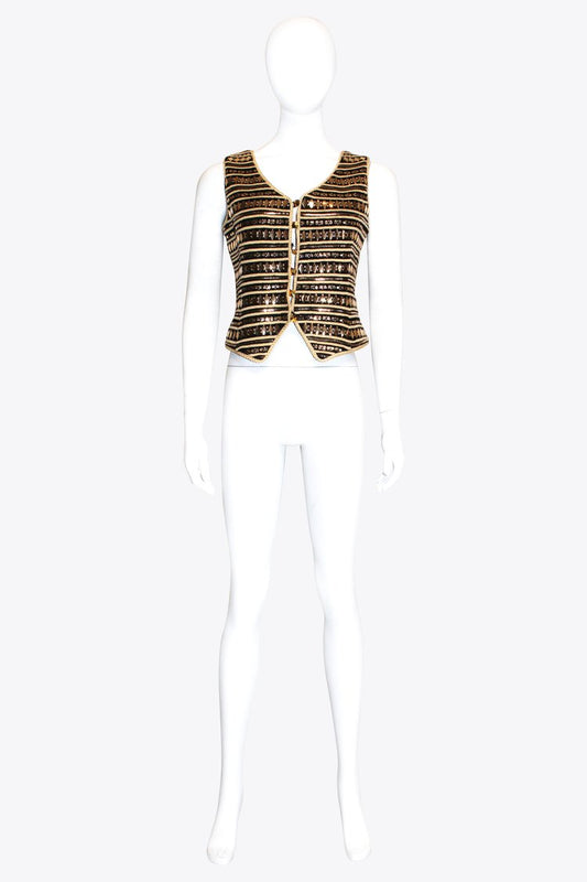 St. John Evening Gold & Black Vest