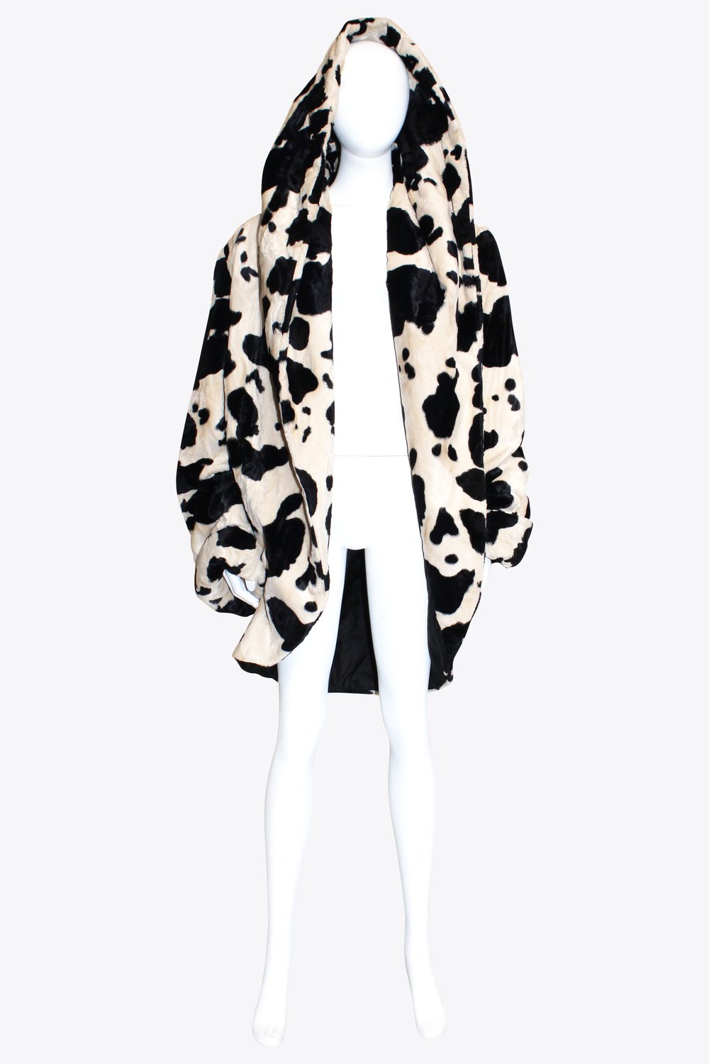 Norma Kamali Cow Print Faux Fur Jacket