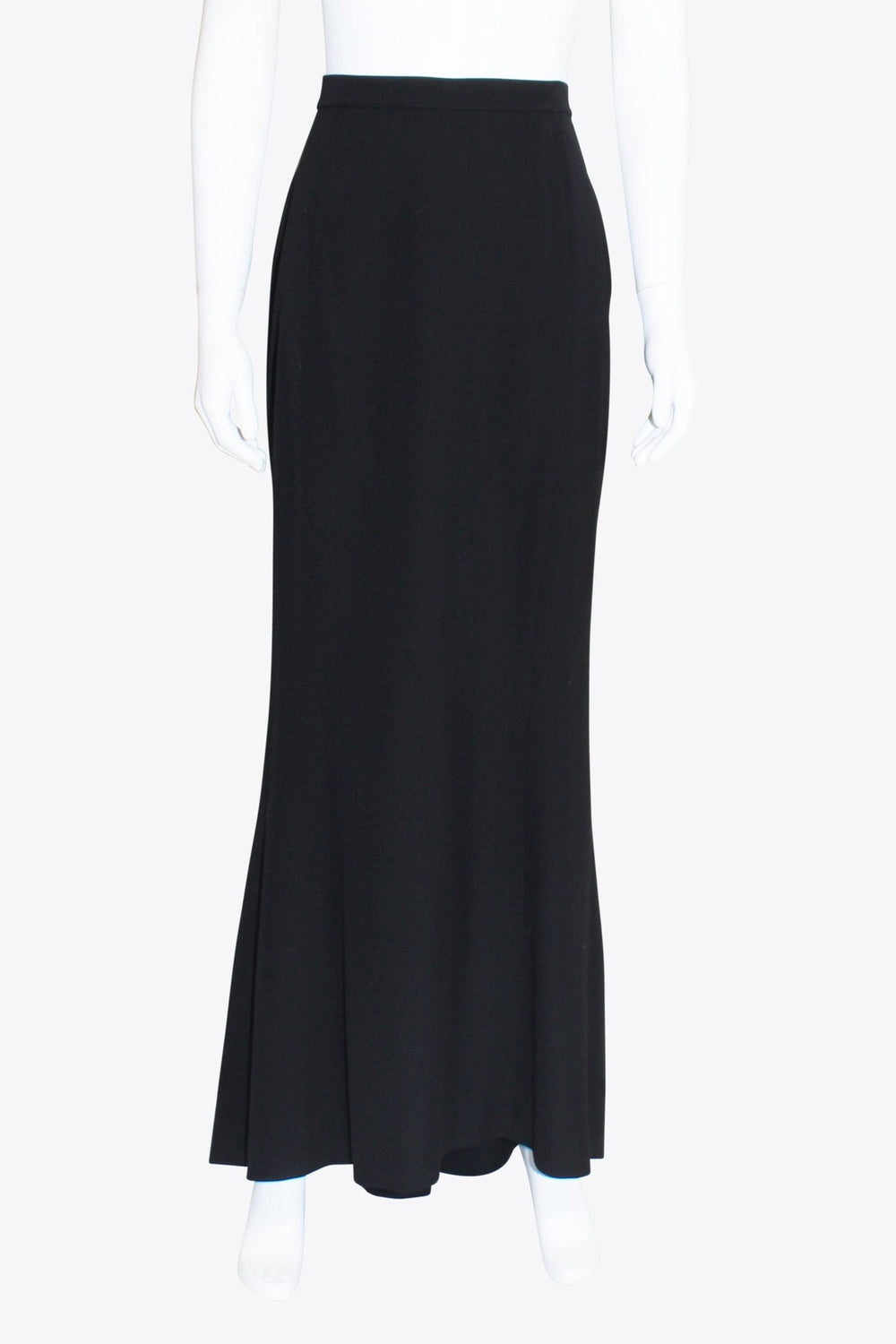 Moschinoo Black Wool Mermaid Maxi Skirt