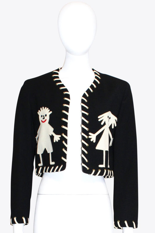 Moschino Black & White Stitched People Jacket