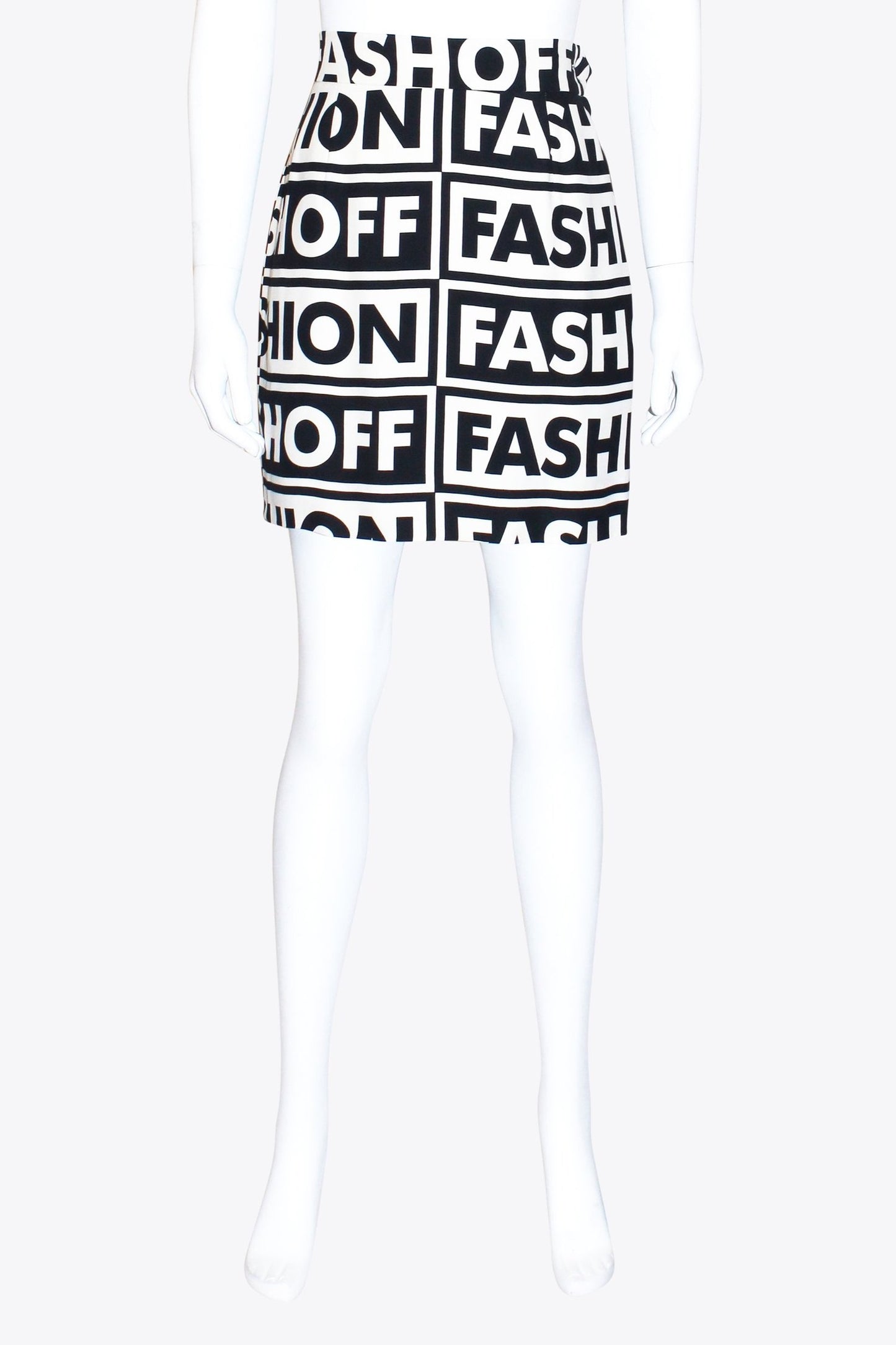 Moschinoo Couture Black & White Fashion Fashoff Skirt