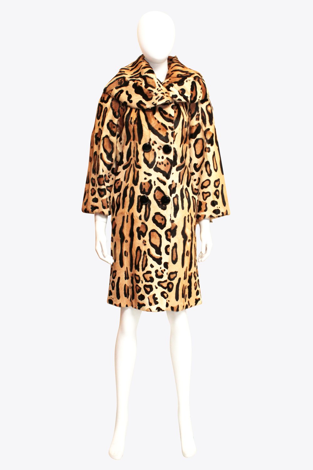 Moschino Cheap & Chic Cheetah Animal Print Goat Fur Coat