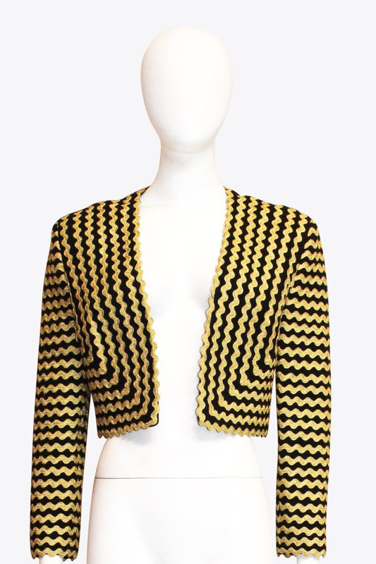 Moschino Yellow & Black Cropped Jacket