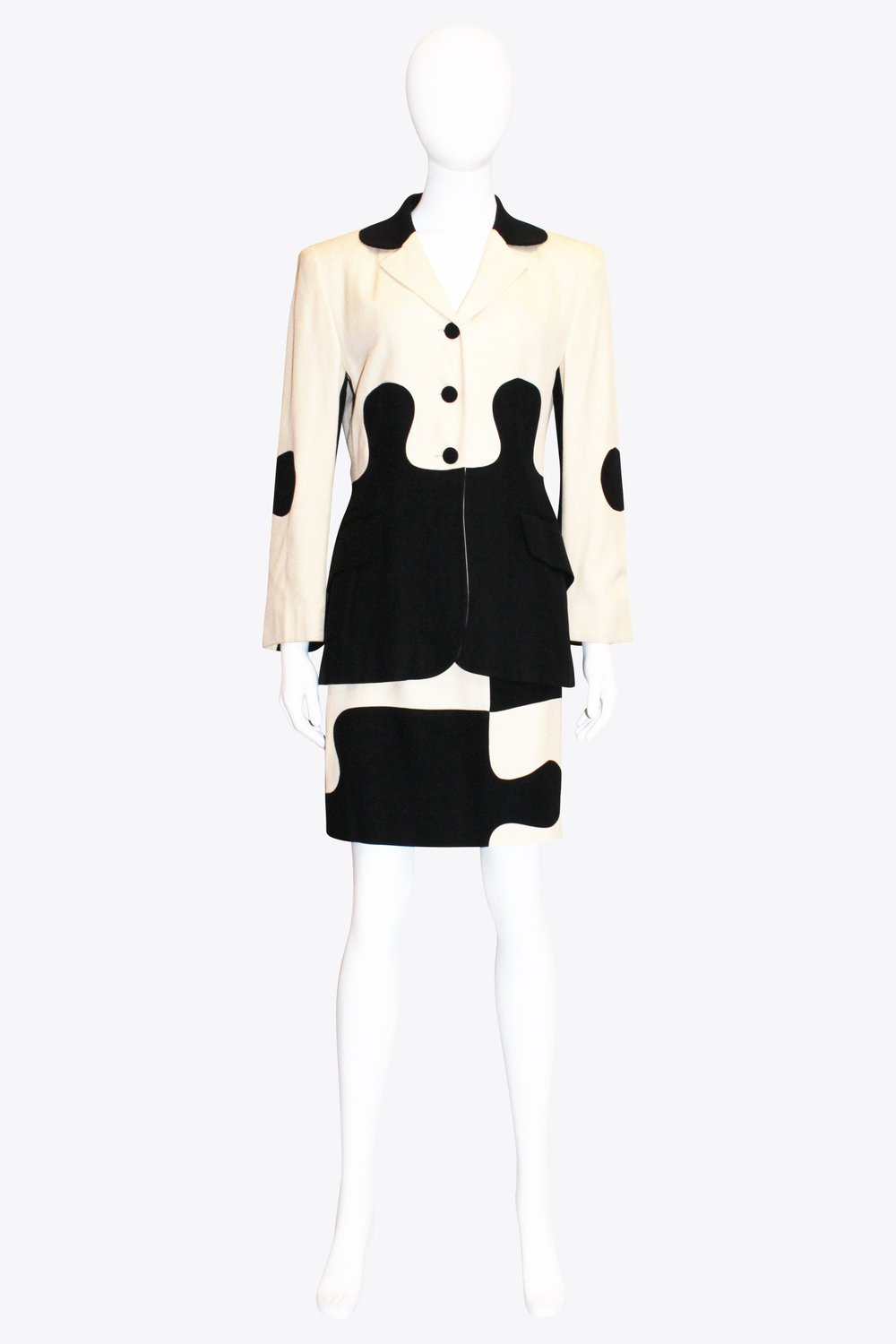 Moschino black & White Design Skirt Set