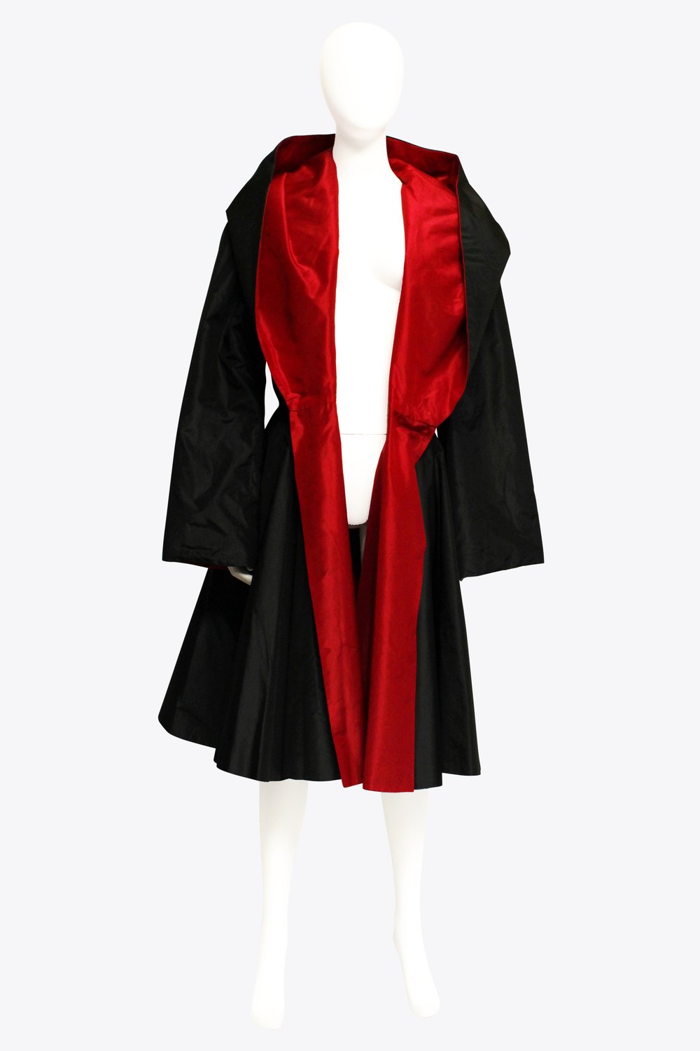 Norma Kamali Black & Red Reversible Coat