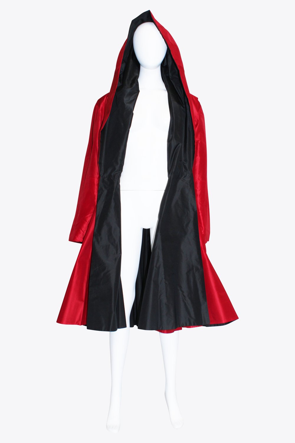 Norma Kamali Black & Red Reversible Coat